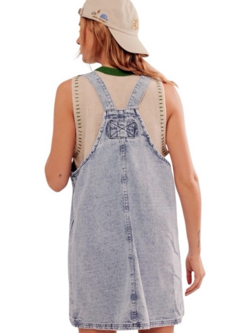 Free People We The Free Denim Overall Dress Indigo Medium - Picture 3 of 13